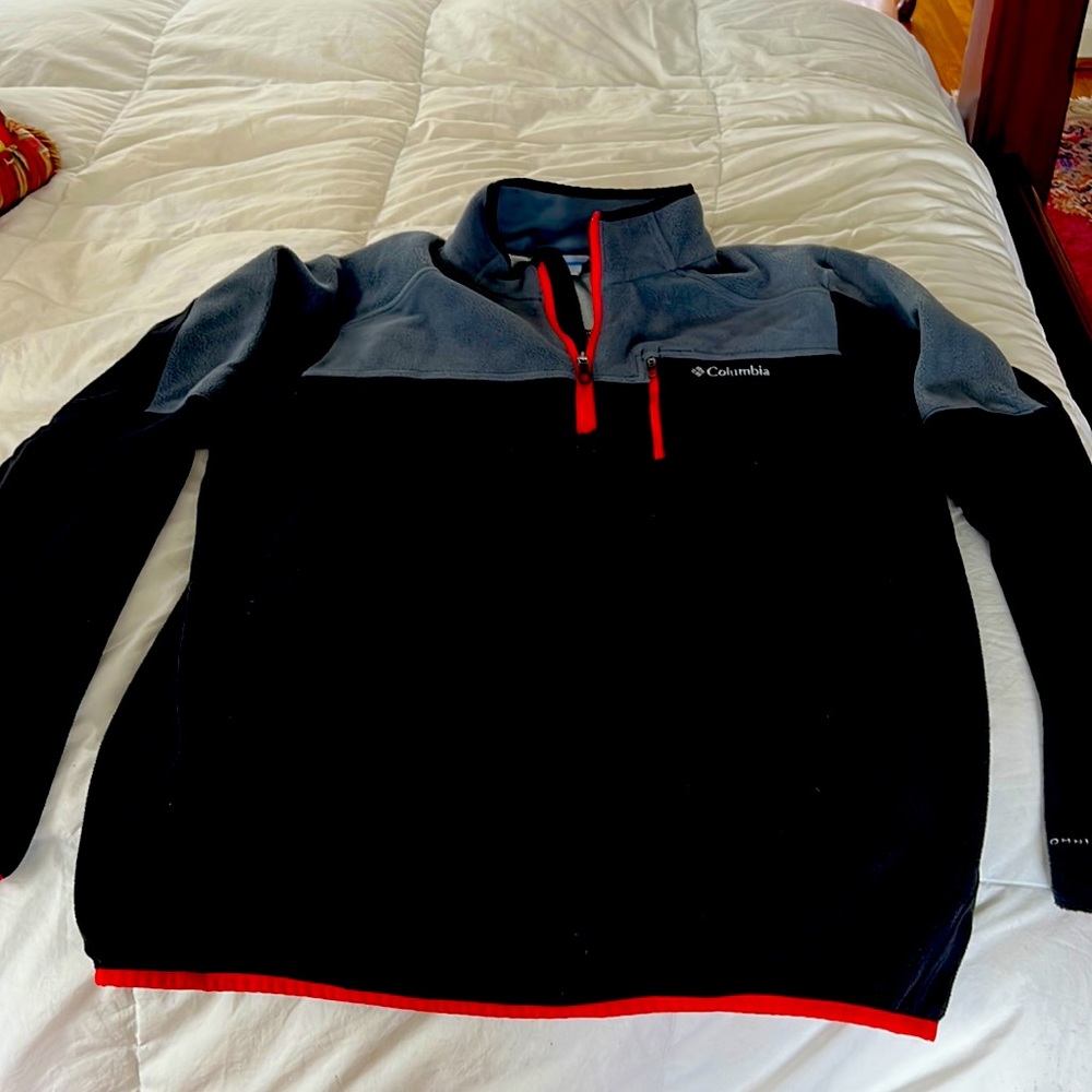 EUC men’s Columbia thermo lined fleece quarter zip pullover